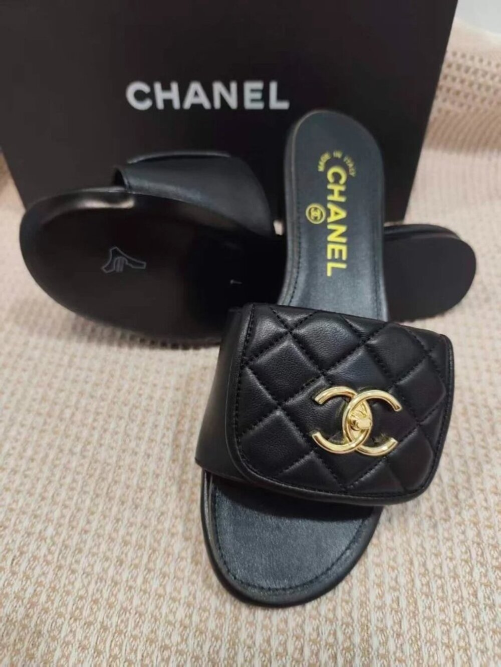 Chanel Black Leather Sandals - Picture 2 of 5